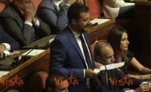 Salvini: "Invidio l'abbronzatura di certi senatori". "Ministro, il più abbronzato è lei" VIDEO