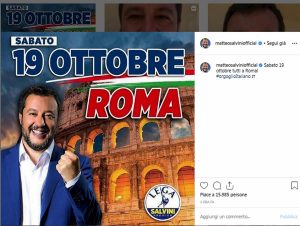 Il post di Salvini su Facebook 