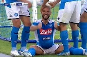 Mertens esultanza Katrin Kerkhofs incinta Napoli Sampdoria