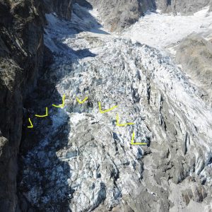 Planpincieux Monte Bianco ghiacciai italia rischio crollo