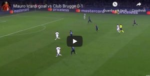 Icardi video gol Psg Bruges YouTube Champions League