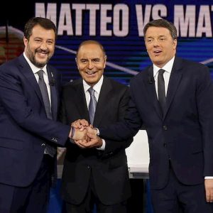 Salvini, Vespa e Renzi (Ansa)