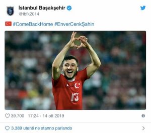 Sahin licenziato squadra Erdogan pubblica offerta su Twitter