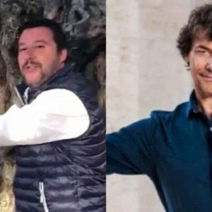 Salvini come Alberto Angela: racconta la storia dell'ulivo più antico dell'Umbria e lo abbraccia