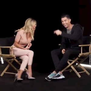 Diletta Leotta intervista Cristiano Ronaldo, il "siuuu" della conduttrice fa ridere il portoghese VIDEO