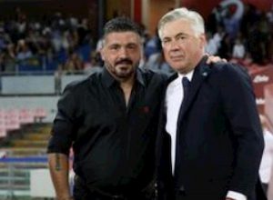 Napoli, Gattuso: "Ancelotti come un padre, vorrei vincere 10% suoi trofei". Arriva la battuta di De Laurentiis...