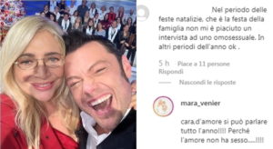 Mara Venier e la risposta alla fan omofoba su Tiziano Ferro