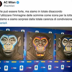 Serie A, scimmie nella campagna contro il razzismo: Milan e Roma protestano. De Siervo si scusa