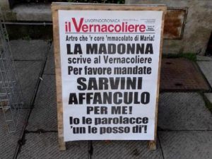 Il Vernacoliere arruola la Madonna contro Salvini: "Mandatelo a fanc*** per me, io le parolacce 'un le posso di'"