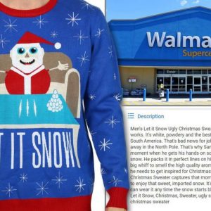 Walmart, Colombia fa causa per il maglione Babbo Natale e cocaina: lo ritirano