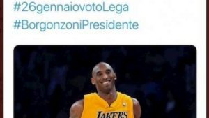 Lega, gaffe su Twitter: omaggio a Kobe Bryant...con gli hashtag elettorali