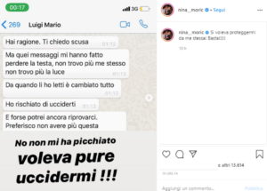 Nina Moric, foto lividi e messaggi con Luigi Mario Favolo
