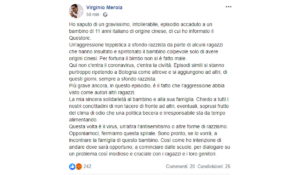 Bimbo cinese aggredito a Bologna: denuncia del sindaco Virginio Merola
