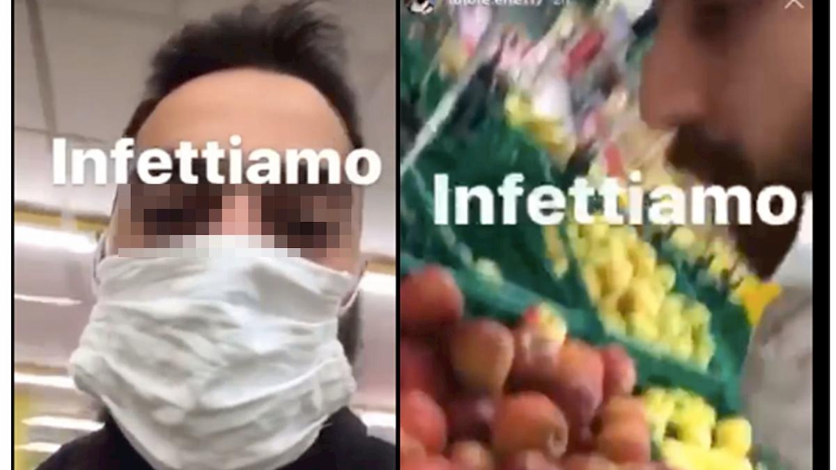 Coronavirus, va al supermercato e sputa sulla frutta. Il VIDEO sui social, denunciato 25enne a Caserta