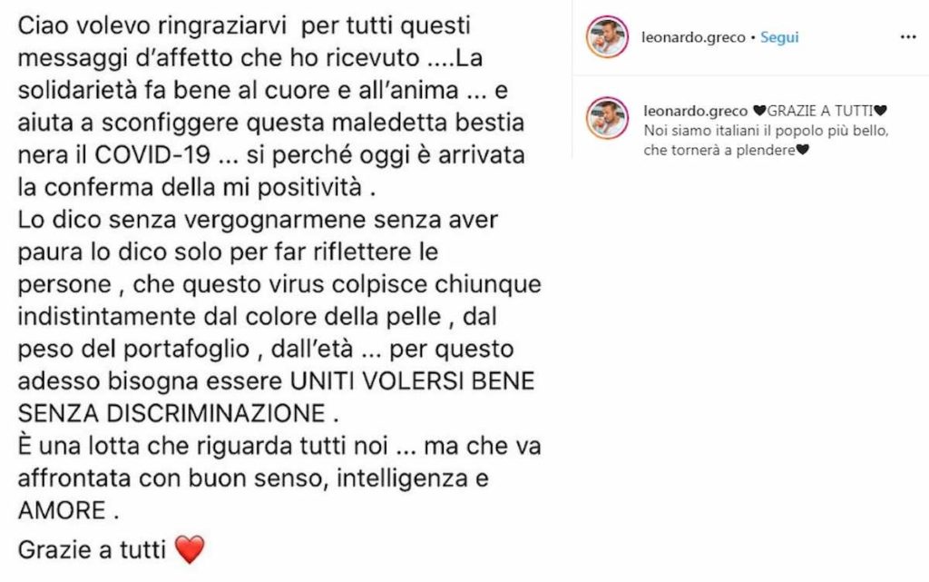 Leonardo Greco foto Instagram