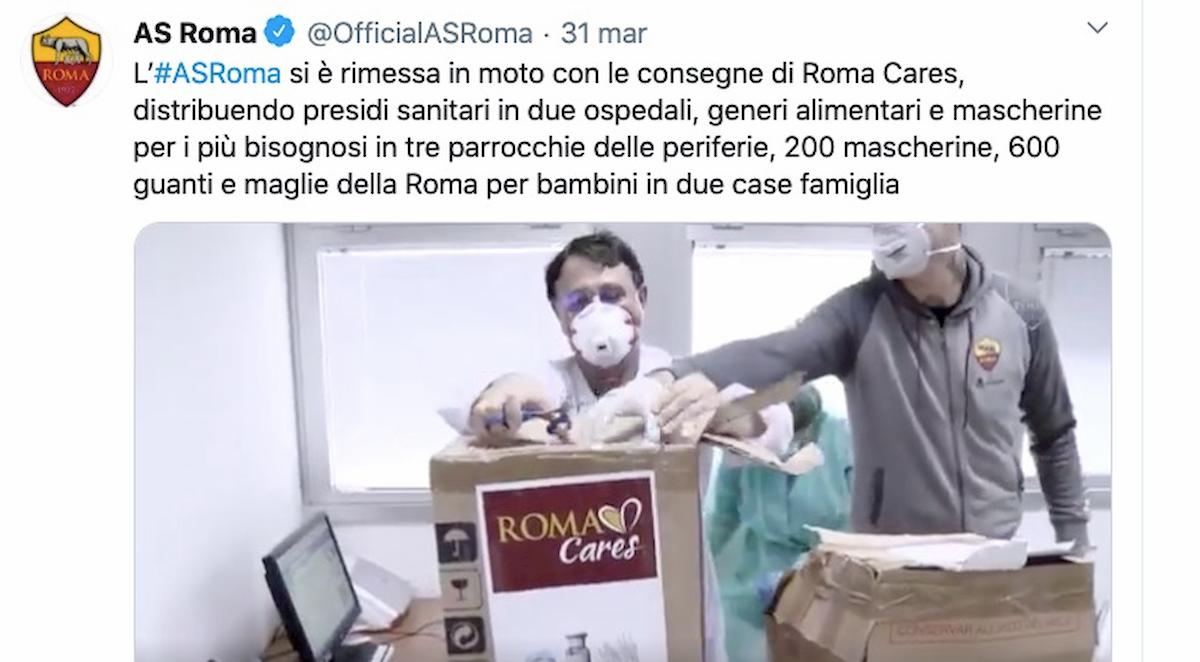 As Roma consegna kit anti coronavirus ai suoi abbonati over 75 e ai più bisognosi