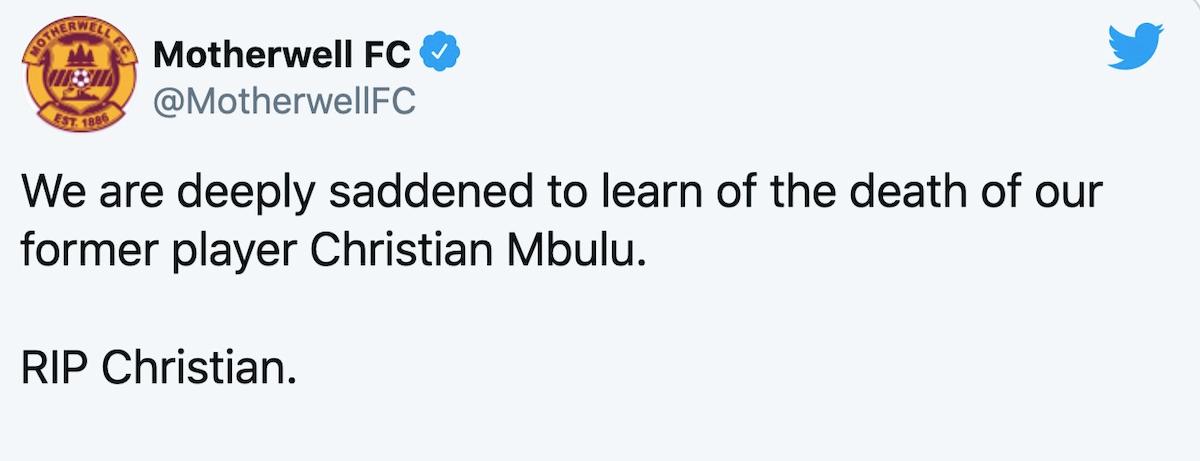 Christian Mbulu è morto improvvisamente a 23 anni, ha giocato con Millwall e Motherwell
