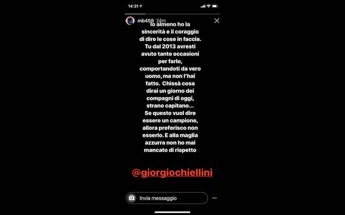 Balotelli e Felipe Melo rispondono a Chiellini. Super Mario: "Non ti sei comportato da uomo", il brasiliano: "Te la facevi sempre addosso"