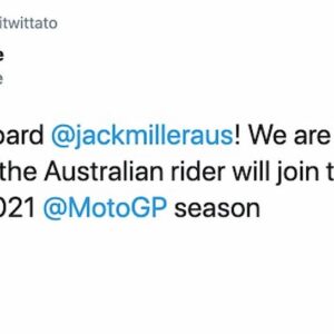 Jack Miller nuovo pilota della Ducati, ha firmato fino al 2021