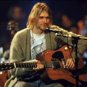 Kurt Cobain durante l'Mtv Unplugged del 1993