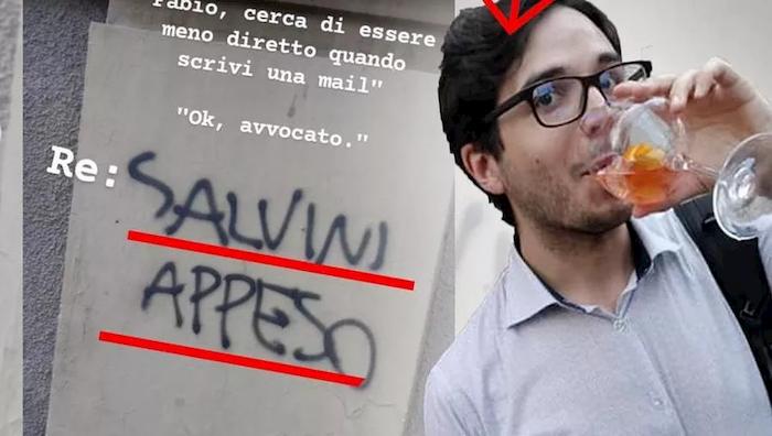 Venaria, il candidato Pd con la scritta "Salvini appeso". Insorge la Lega: "Incita alla violenza"