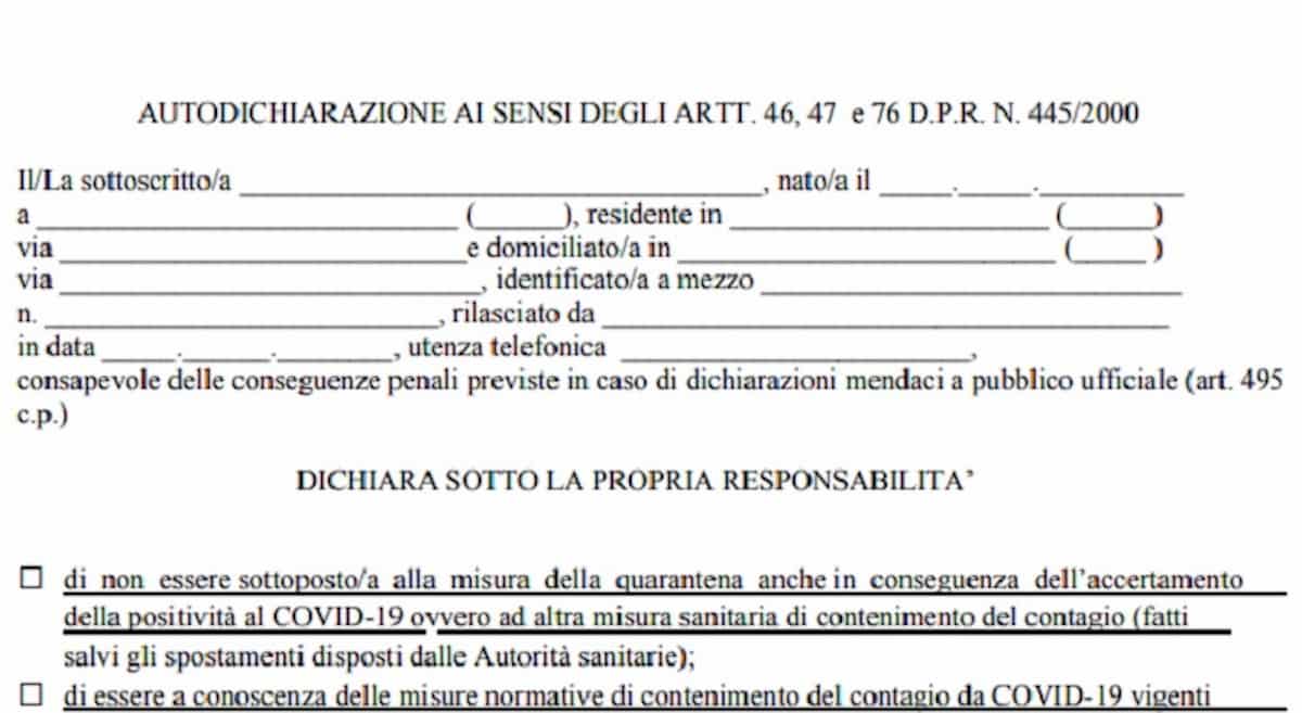 Autocertificazione Lazio ottobre 2020, scarica il modulo PDF. Quando usarla durante il coprifuoco