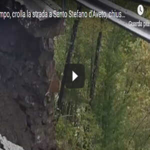 Maltempo Genova, crolla la strada a Santo Stefano d’Aveto VIDEO. Foto da video Vista