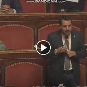 Matteo Salvini si toglie la mascherina in Senato...per protestare contro Conte che è in tv VIDEO