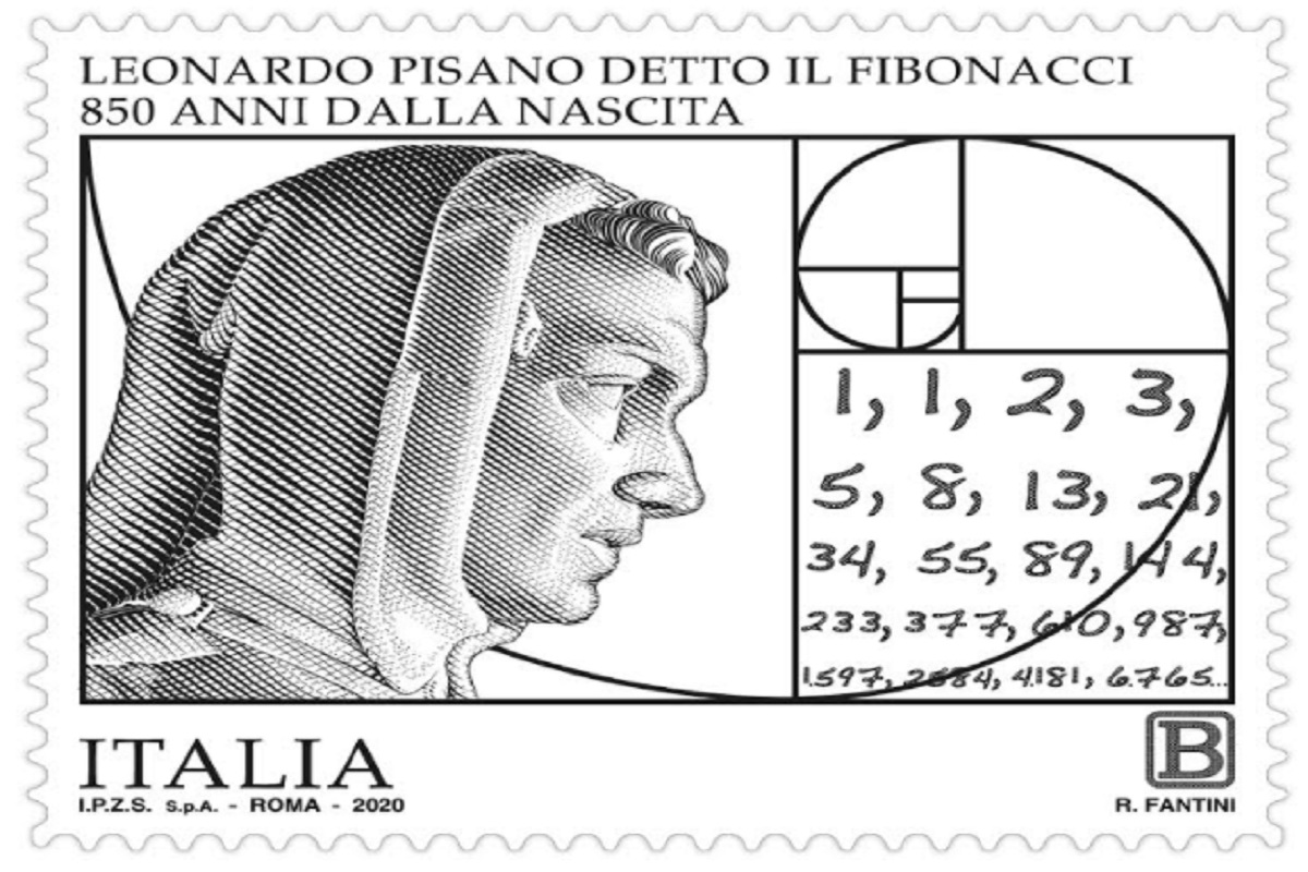Poste celebra Fibonacci con un francobollo