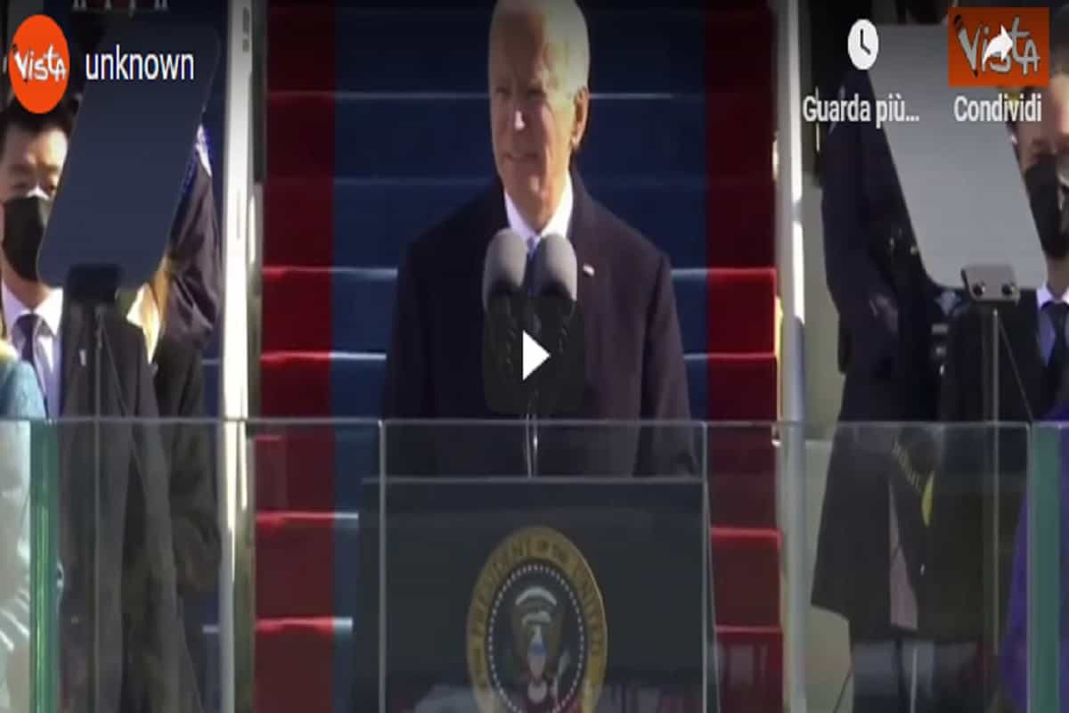 Joe Biden e il discorso inaugurale: “Questo è il giorno dell’America, della democrazia, della storia e della speranza” VIDEO