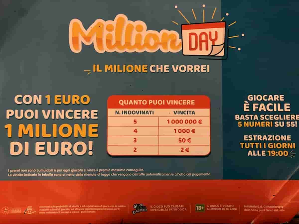 Million Day estrazione oggi lunedì 8 febbraio 2021: numeri e combinazione vincente Million Day di oggi