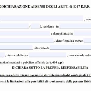 Dpcm illegittimo: autocertificazione falsa non è reato, giudice di Reggio Emilia assolve due persone