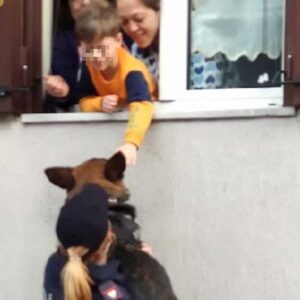 Napoli, bambino chiede di accarezzare il cane poliziotto