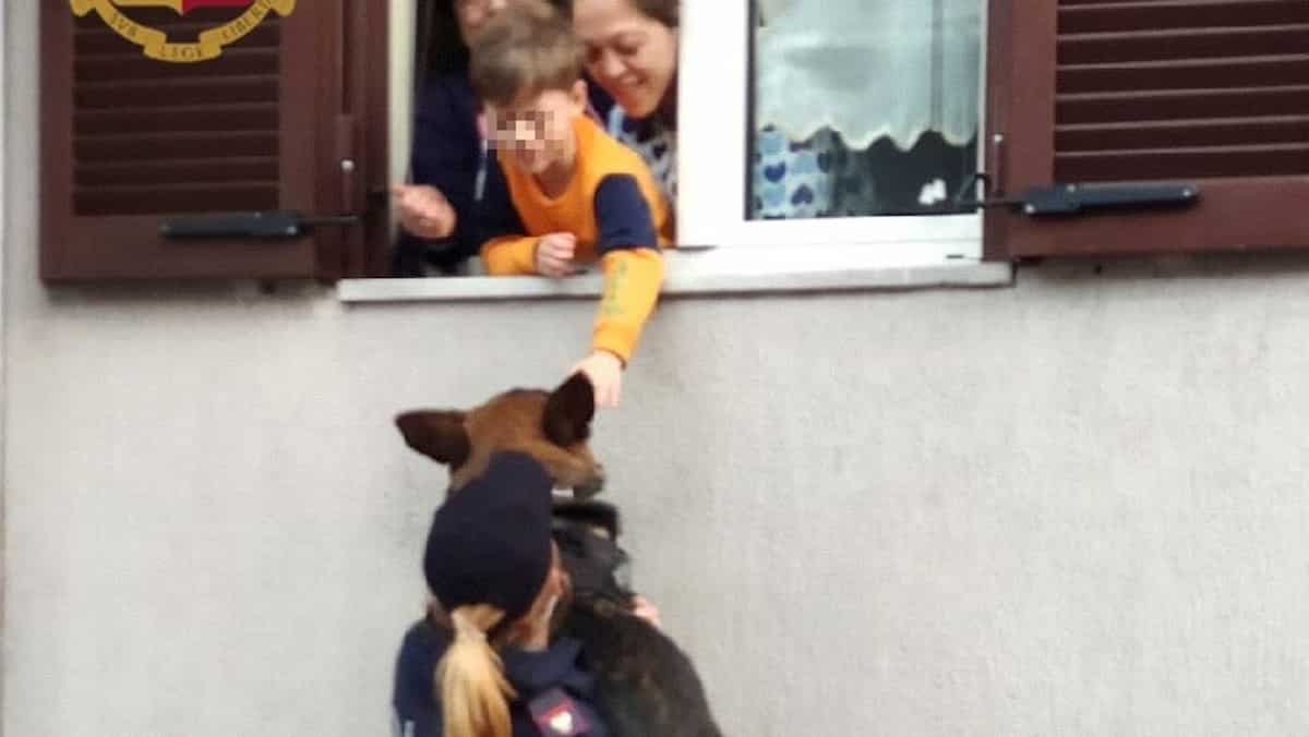 Napoli, bambino chiede di accarezzare il cane poliziotto