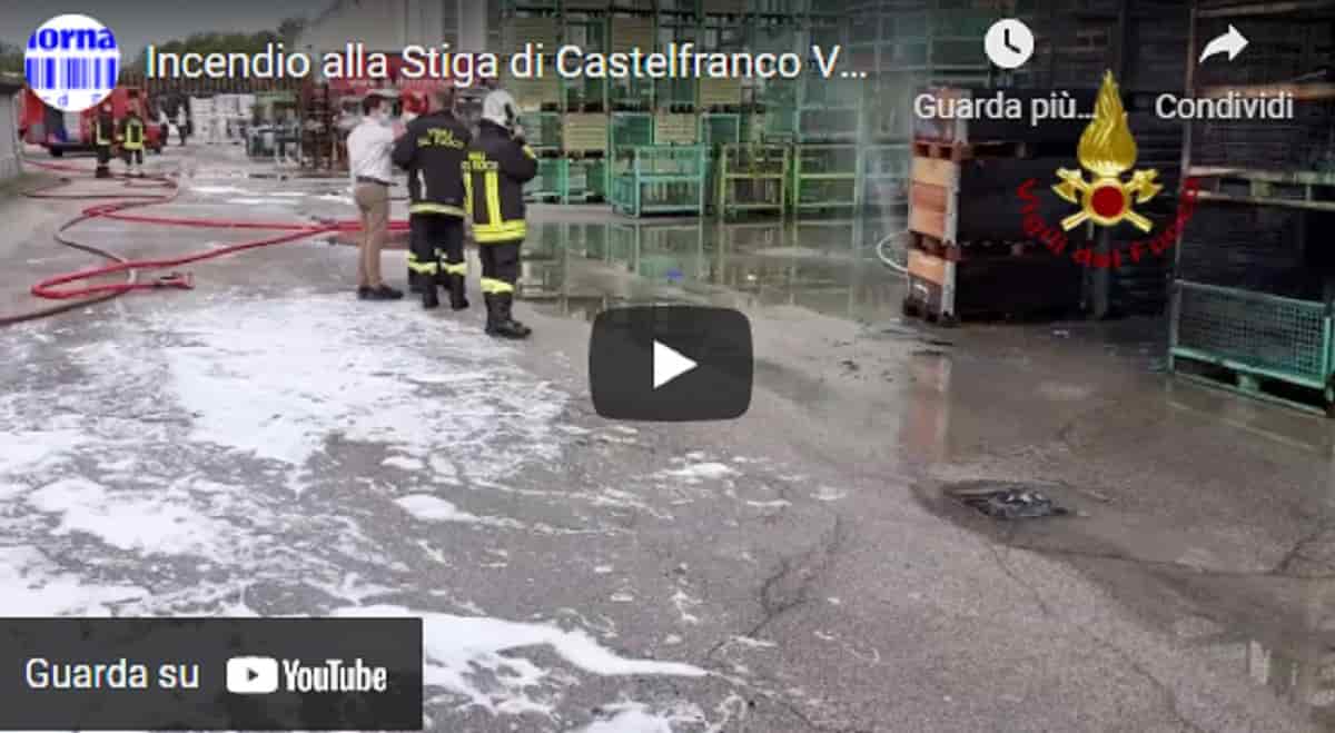 Incendio Stiga di Castelfranco Veneto, a fuoco un container esterno. Evacuati i dipendenti dell'azienda VIDEO