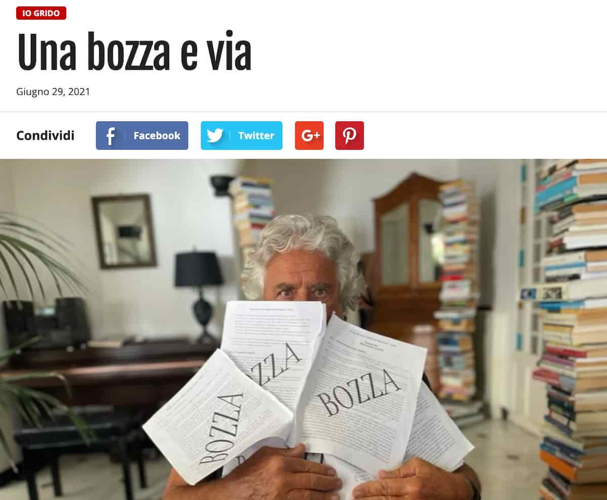 Beppe Grillo: "Conte non ha né visione politica né capacità manageriali. Indìco il voto su Rousseau per il Comitato Direttivo"