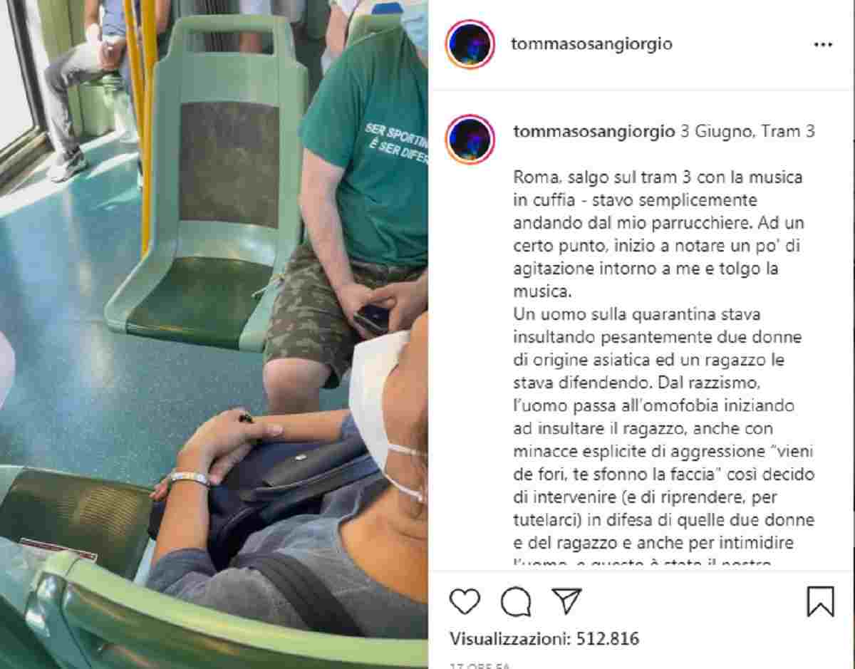 aggressione su tram roma