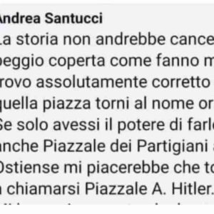 Andrea Santucci (ex consigliere di Colleferro) vorrebbe intitolare a Hitler piazzale dei Partigiani