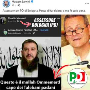 "Salvini, Mullah Ommemerd": leader Lega contro assessore Pd che ha condiviso un post