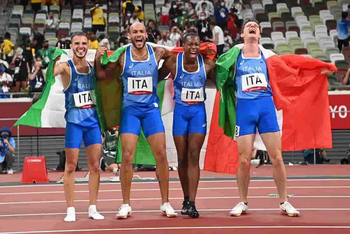 Staffetta 4x100 maschile oro alle Olimpiadi di Tokyo con Patta-Jacobs-Desalu-Tortu