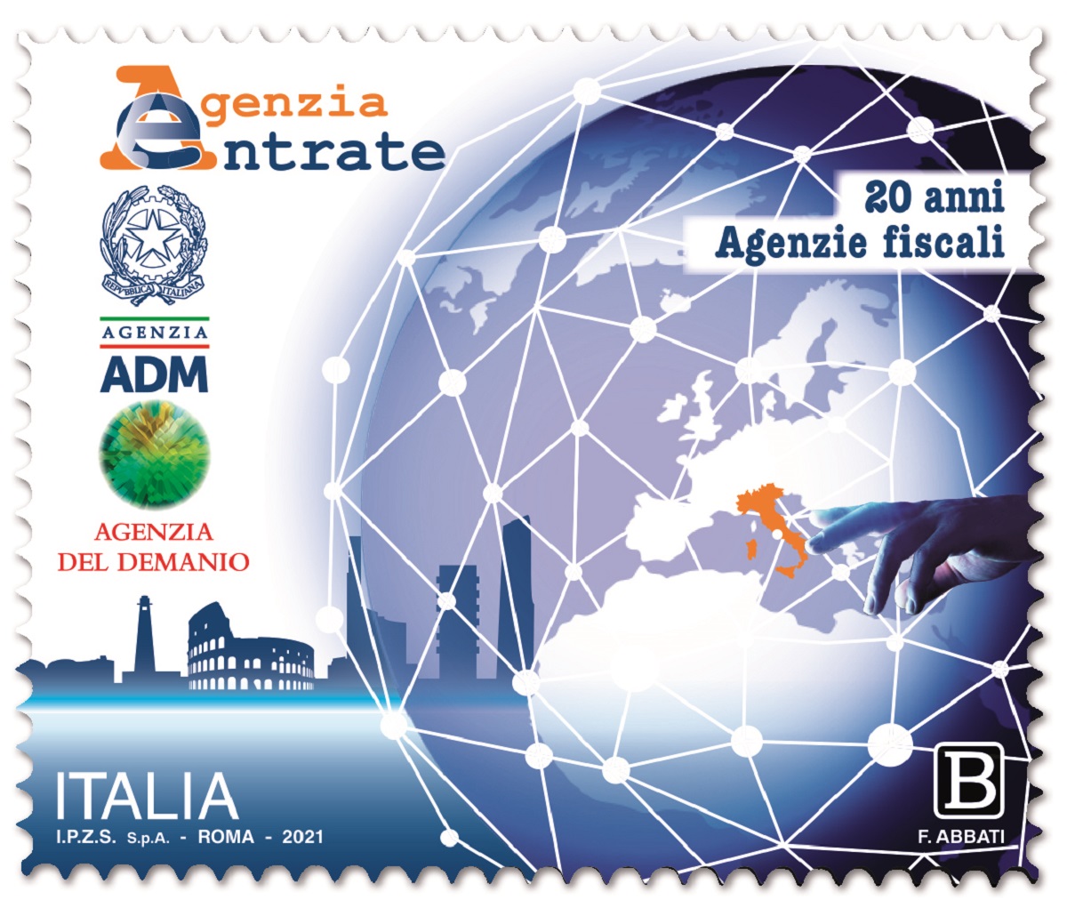 Poste Italiane, francobollo dedicato ai 20 della nascita delle Agenzie fiscali