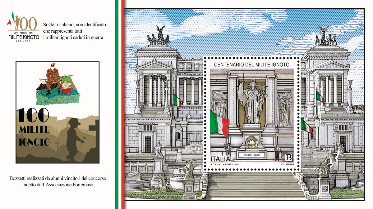 Poste Italiane, il francobollo celebrativo per il centenario del Milite Ignoto