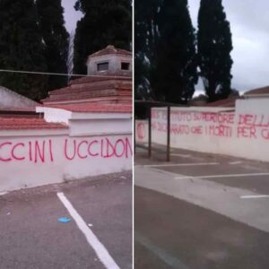 San Nicandro Garganico (Foggia), scritte no-vax sui muri del cimitero: "I vaccini uccidono"