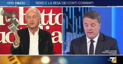Matteo Renzi-Travaglio, scontro a Otto e mezzo: "Il Fatto è il mio vitalizio". Il giornalista: "Prende soldi dai tagliagole" VIDEO