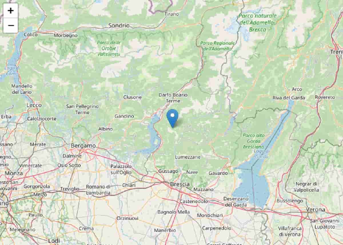 Terremoto Zone, scossa di magnitudo 2,6 avverta in tutto il Sebino e in Valcamonica