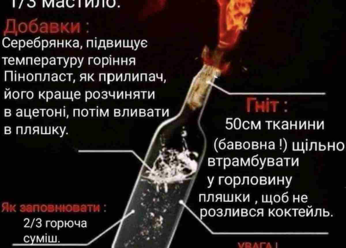 Guerra Ucraina, il governo ai cittadini: "Costruite molotov e resistete". Diffusa anche la guida per fabbricarle