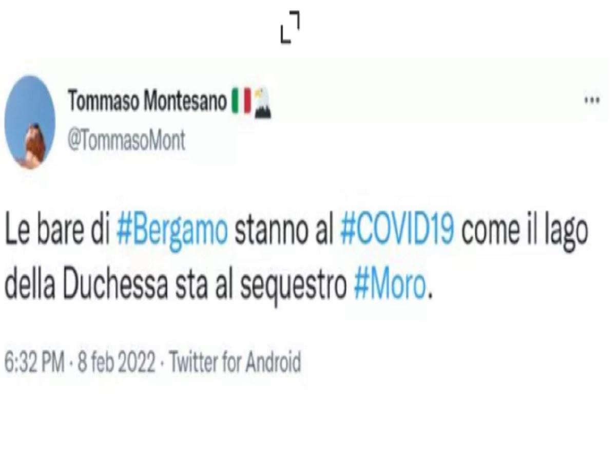 Il tweet di Tommaso Montesano