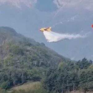 Colico (Lecco), incendio nei boschi dell'Olgiasca: le fiamme minacciano l'abbazia di Piona VIDEO