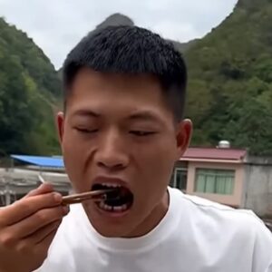 Influencer cinese mangia una vespa viva