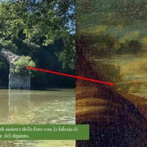 La Gioconda e il ponte che Leonardo dipinse alle sue spalle, foto Ansa